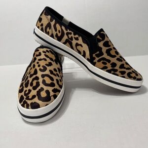 ♠️Keds for Kate Spade Double Decker Womens Slip-On Leopard Sneakers Sz 7.5 W